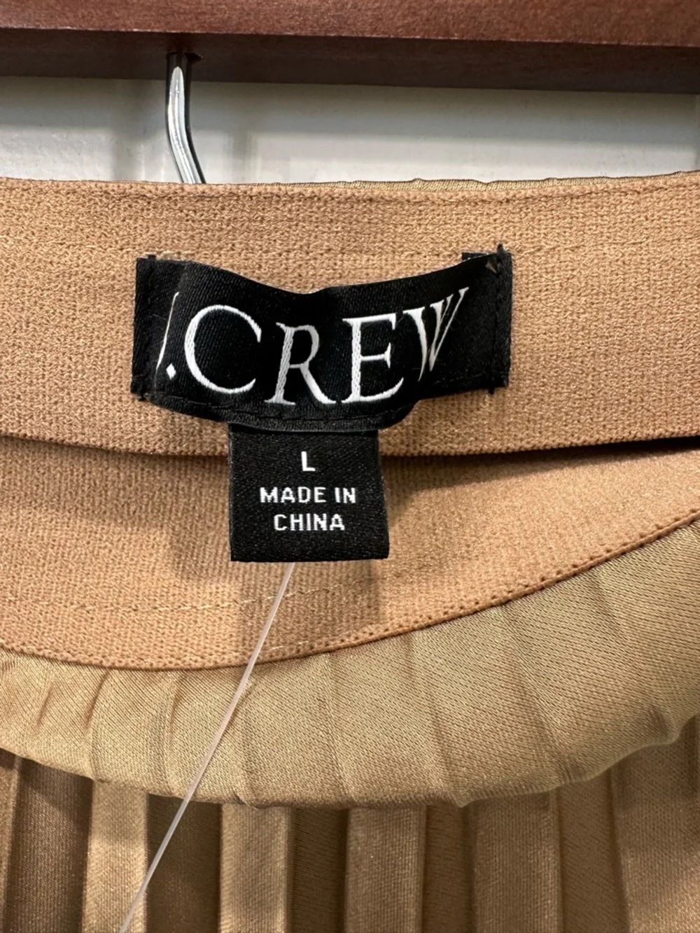 NWT J.Crew Gwyneth Pleated Slip Skirt Large Minimalist Quiet Luxury Camel